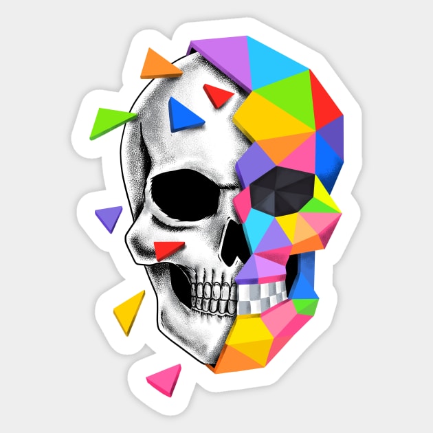 Skull Defragmentation Sticker by coffeeman